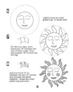 how to draw a sun face