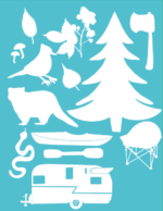 Blue camping journal rear cover