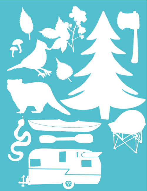 Blue camping journal rear cover